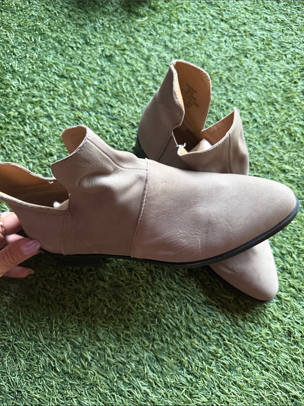 Lucky Brand Taupe Ankle Booties - Slip-On Chelsea Style